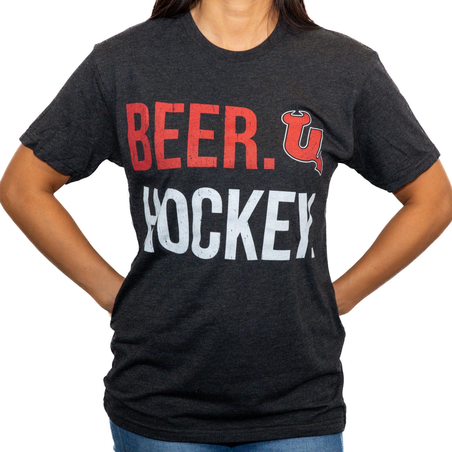 Utica Comets Unisex Black 108 Stitches Beer Hockey U Tee
