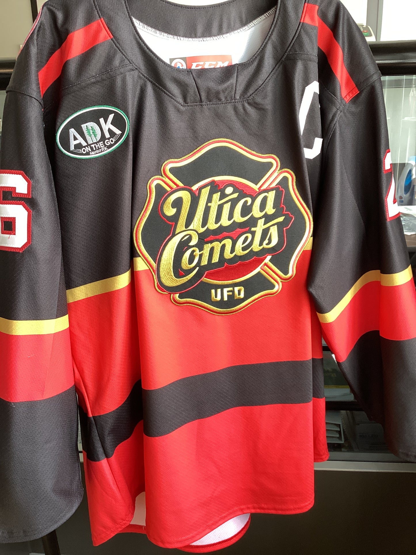 Utica Comets Schmelzer Fire Jersey