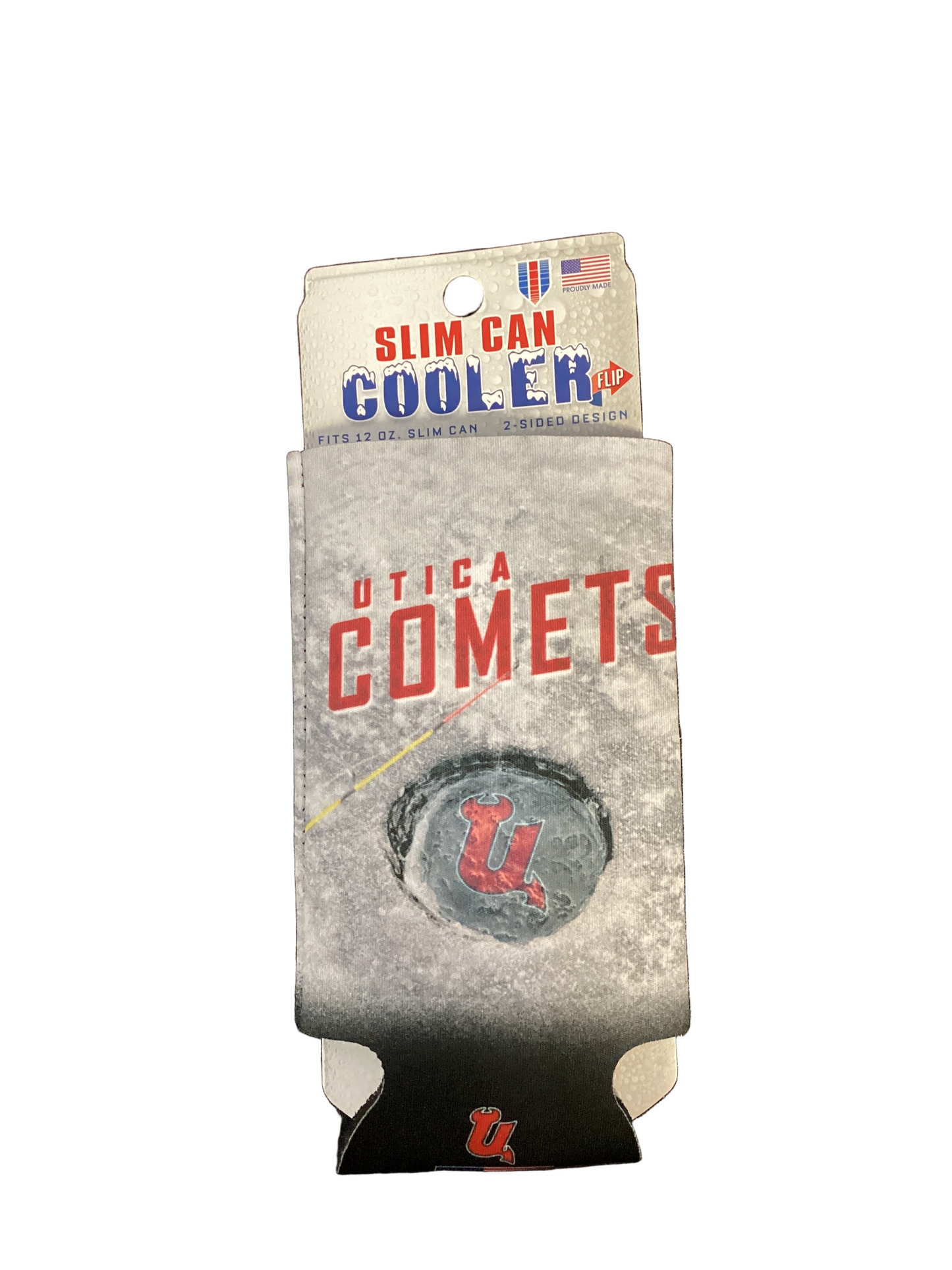 Utica Comets U Logo Slim Can Cooler