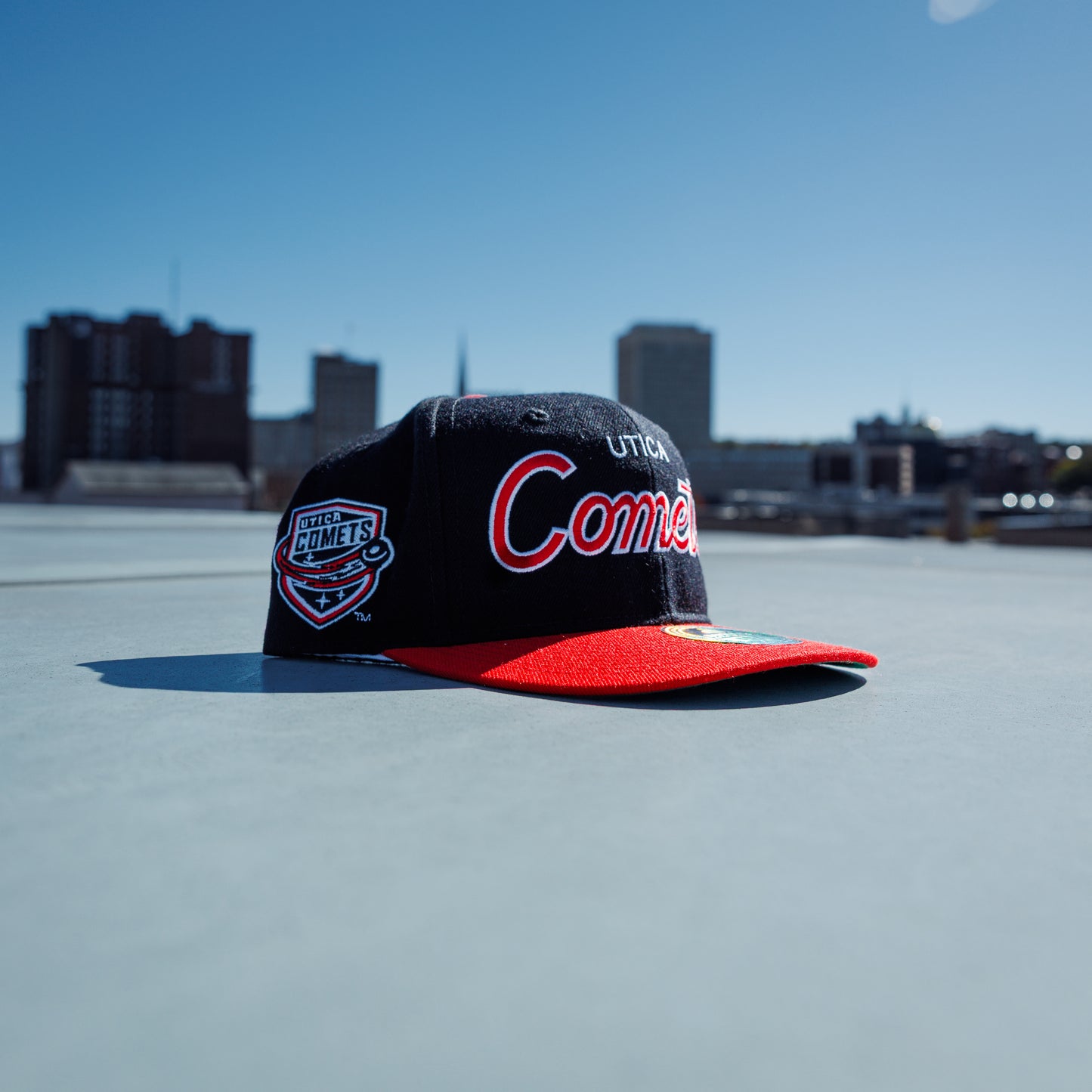 Utica Comets Red Brim Hat