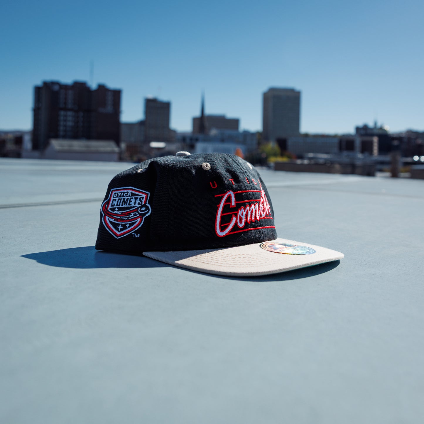 Utica Comets Tan Brim Hat