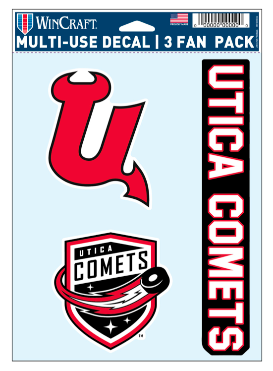 Utica Comets 3 Pack Decals