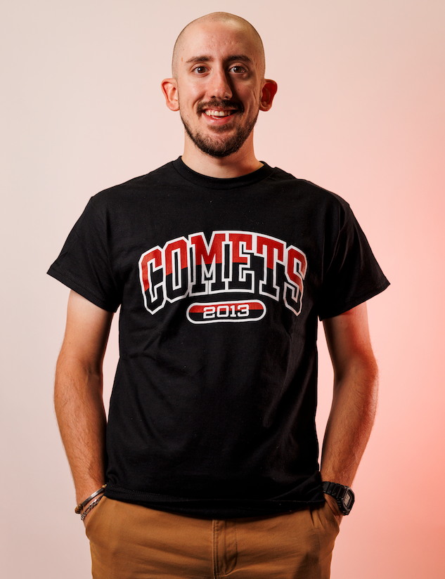 Utica Comets Black Big Comets Tee Shirt