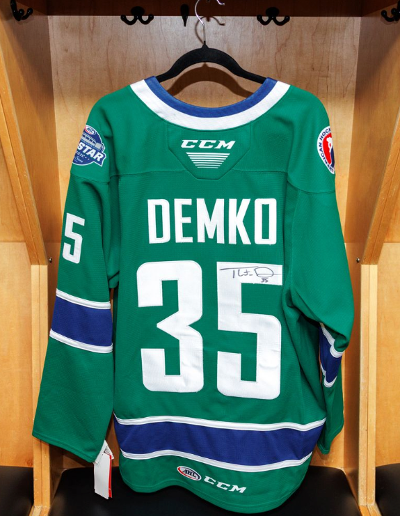 Utica Comets Autographed Demko All Star Replica Jersey