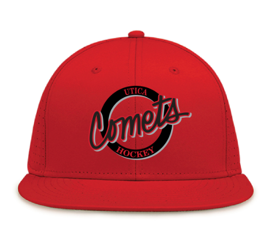 Utica Comets Black Circle Logo Hat