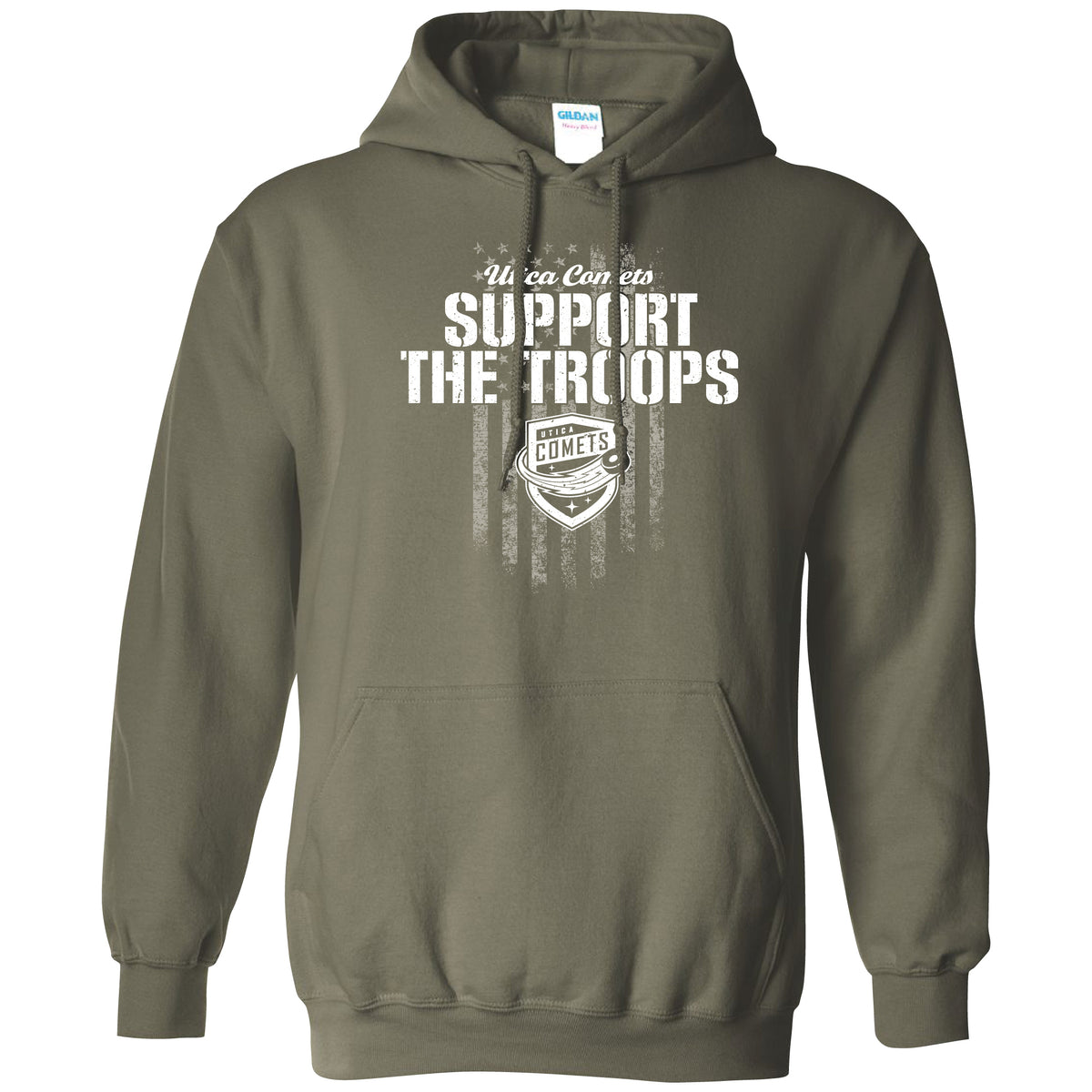 Utica Comets Green Military Sweatshirt
