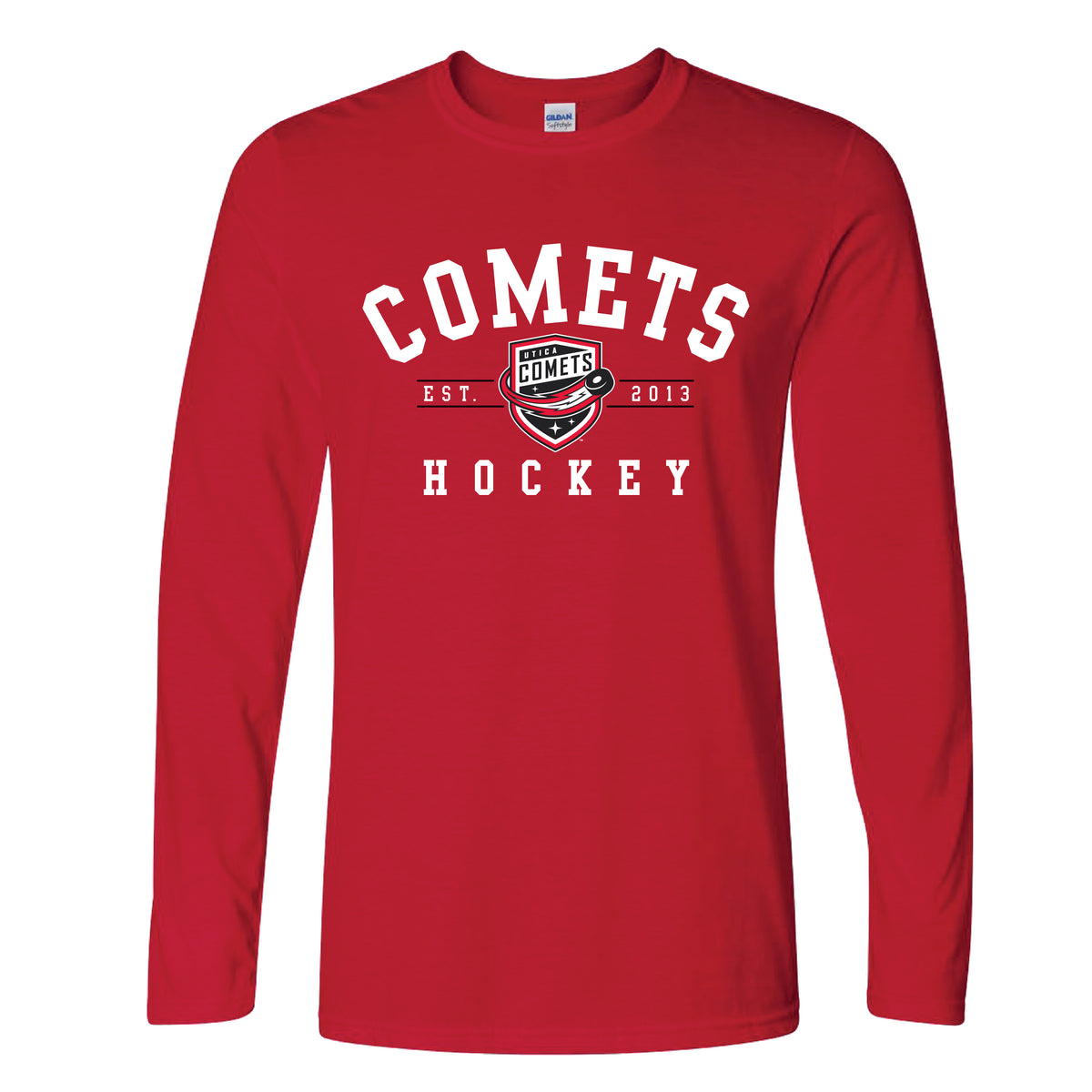 Utica Comets Red Logo Long Sleeve Tee