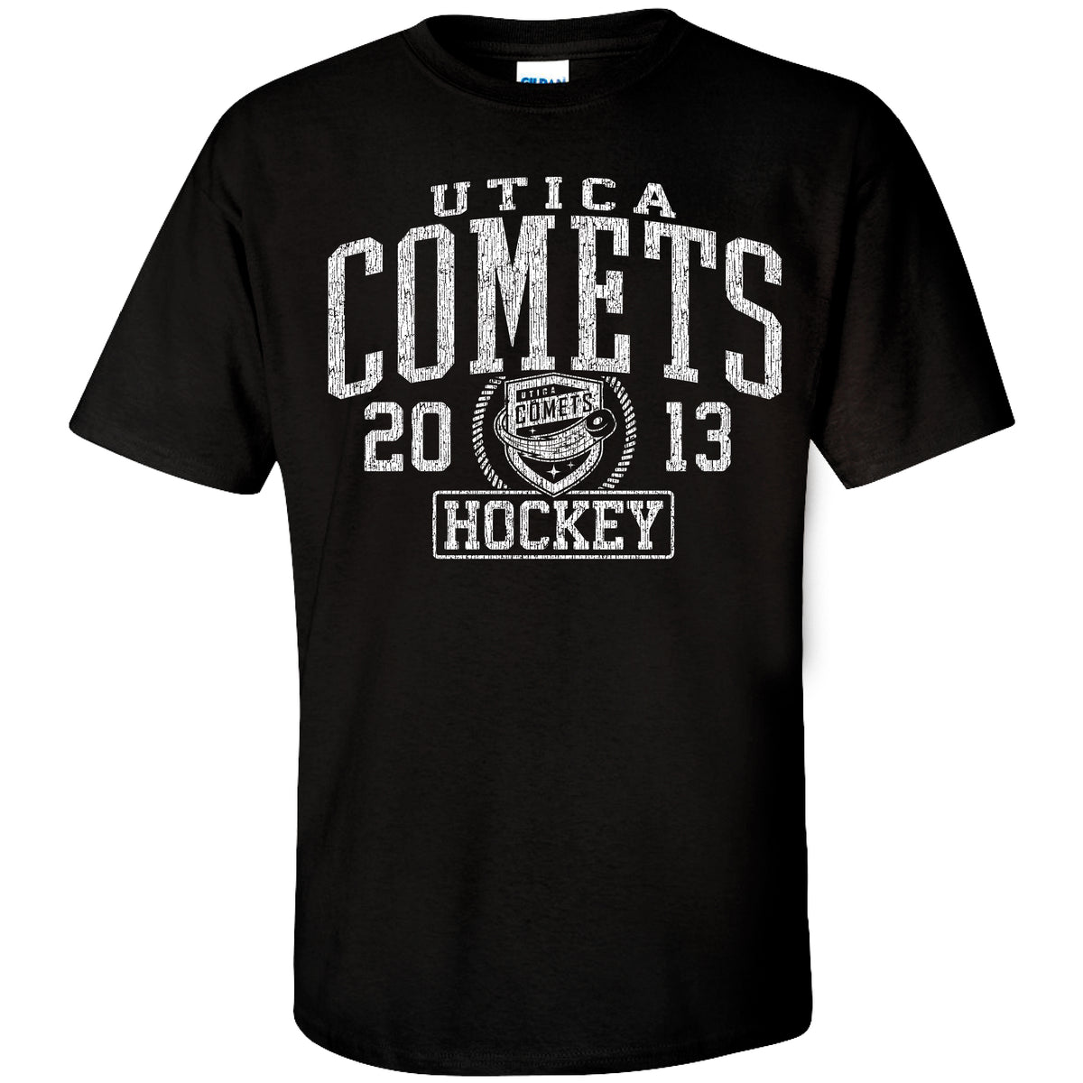 Utica Comets Black Faded Tee Shirt