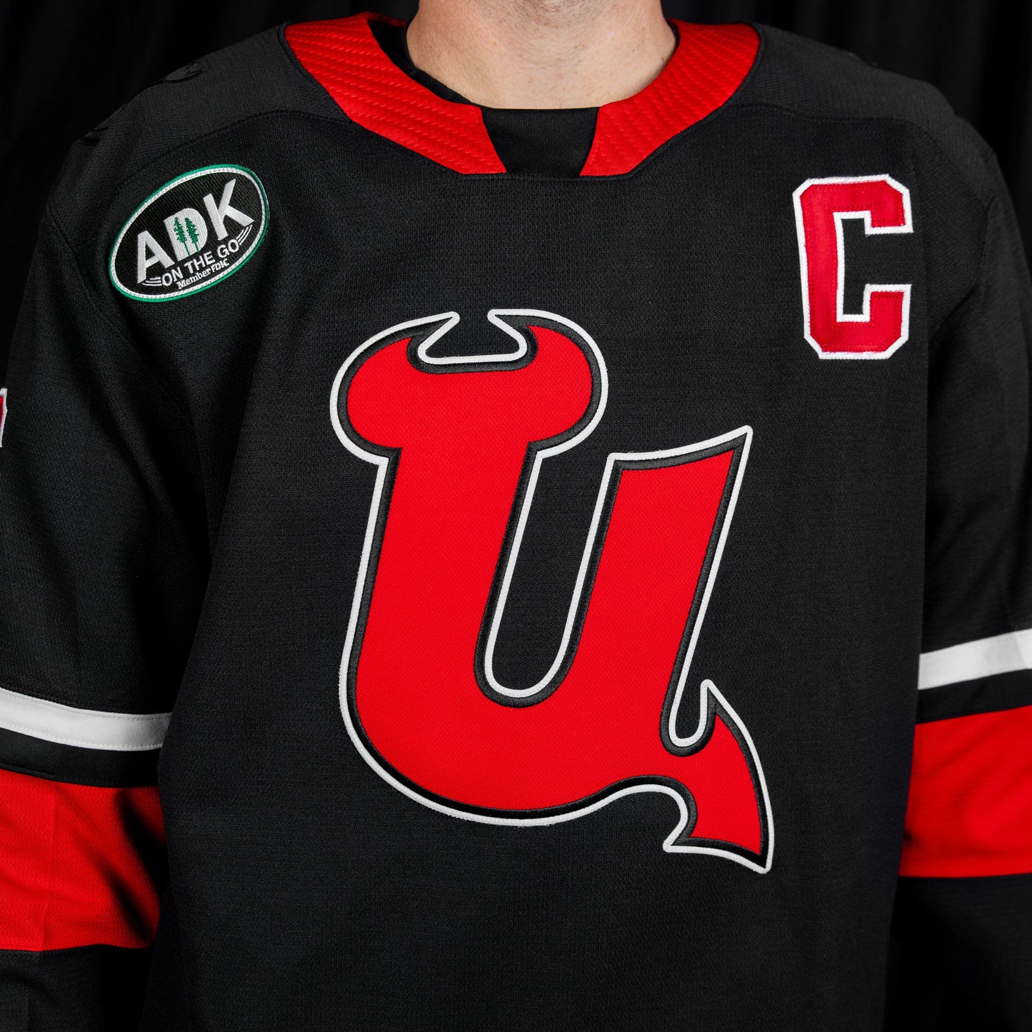 Utica Comets Black U Replica Jersey (Youth) 24-25