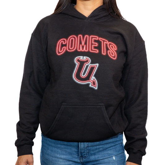 Utica Comets Youth Black 108 Stitches Neon U Hoodie