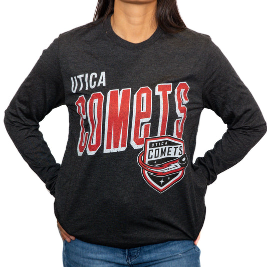 Utica Comets Unisex Black 108 Stitches Tarc Merman Long Sleeve