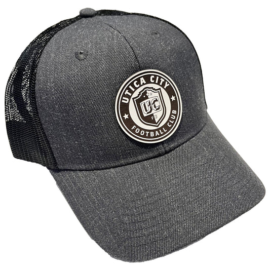 UCFC Branded Bills Charcoal/Black Trucker Hat Round B&W Logo