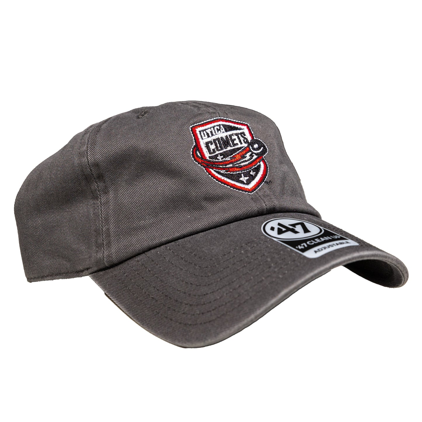 Utica Comets '47 Charcoal Grey Shield Logo Hat