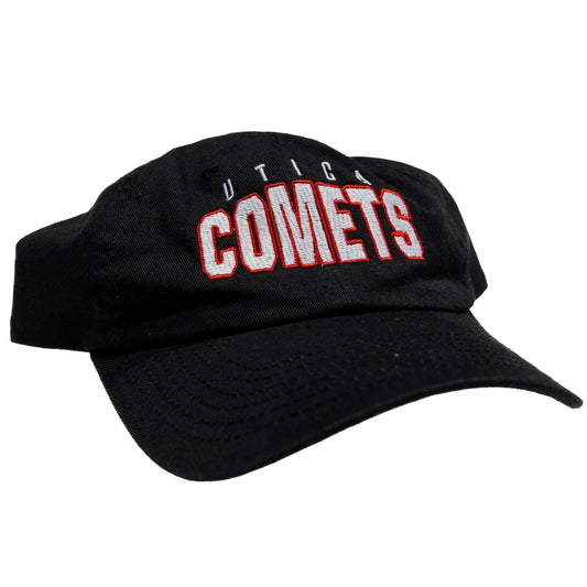 Utica Comets Youth Black Print Hub Arch Hat