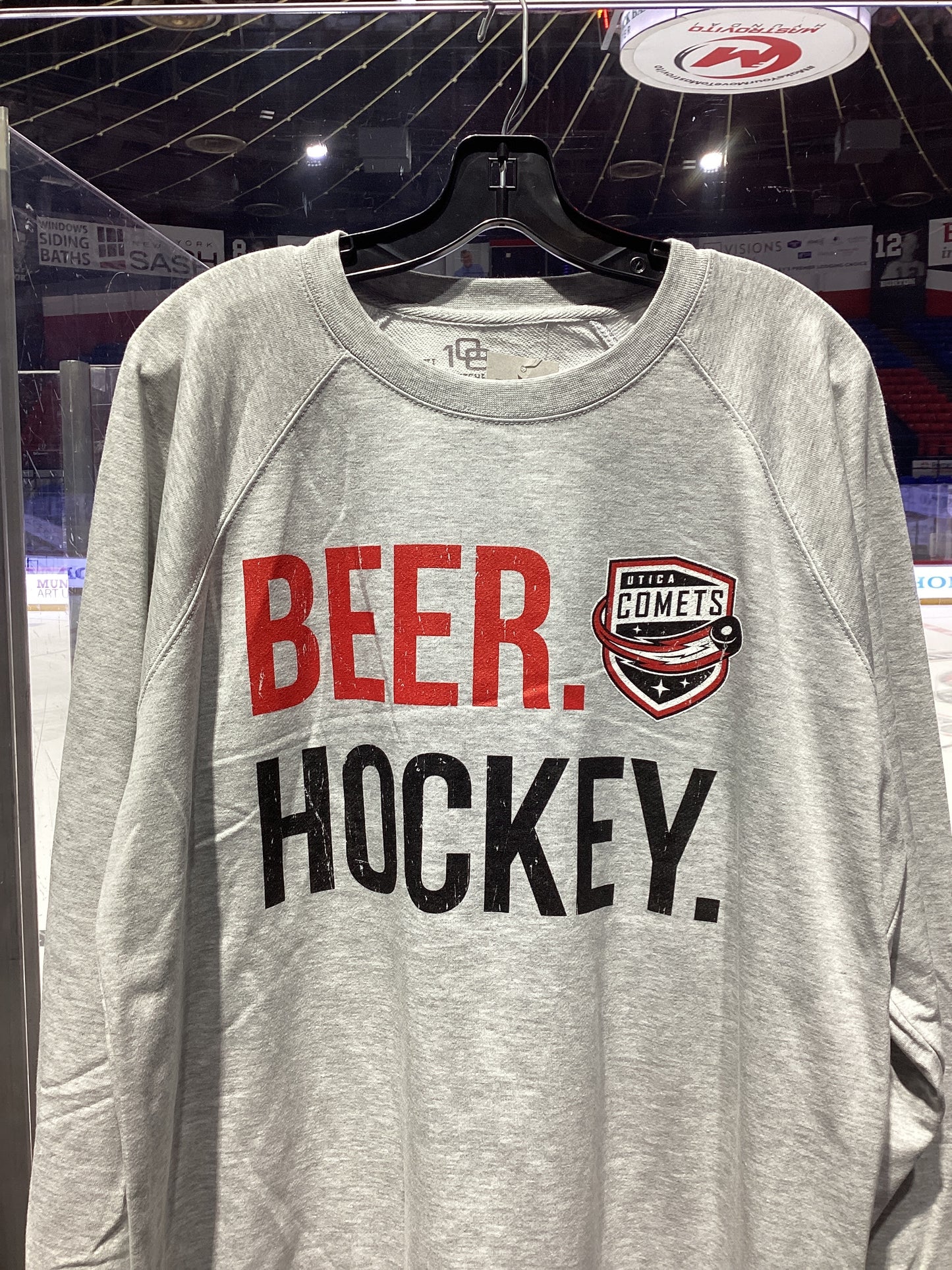 Utica Comets Beer Hockey Crewneck