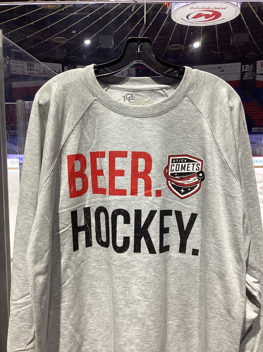 Utica Comets Beer Hockey Crewneck