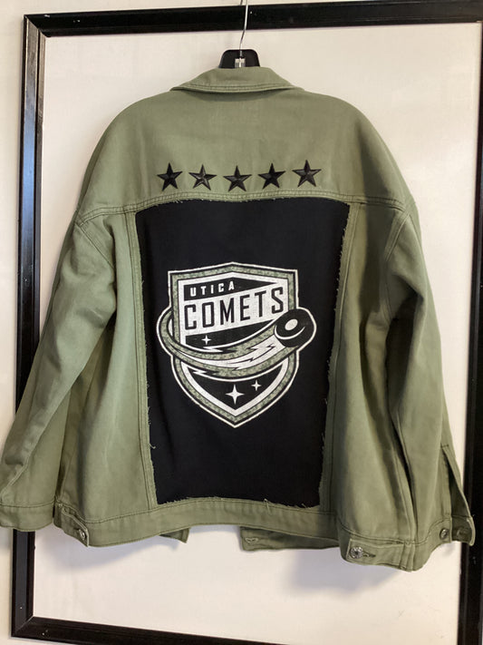 Utica Comets Custom Green Jean Jacket