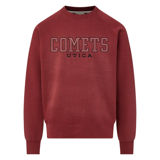 Utica Comets Red Embroidered Crewneck