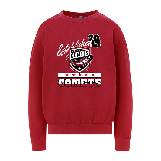 Utica Comets Youth Crimson Crewneck