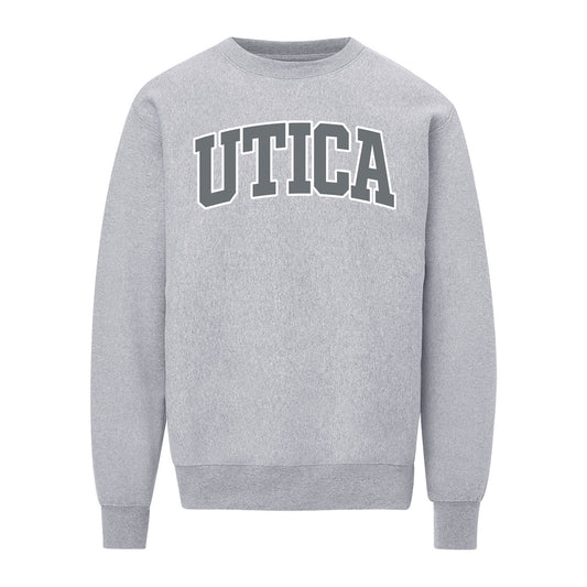 Utica Comets Gray Utica Felt Crewneck