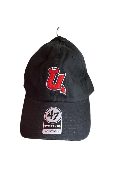 Utica Comets '47 U Alternate Logo Black Hat