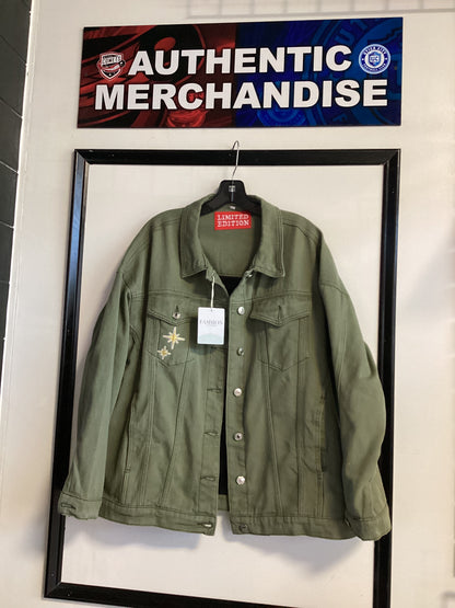 Utica Comets Custom Green Jean Jacket