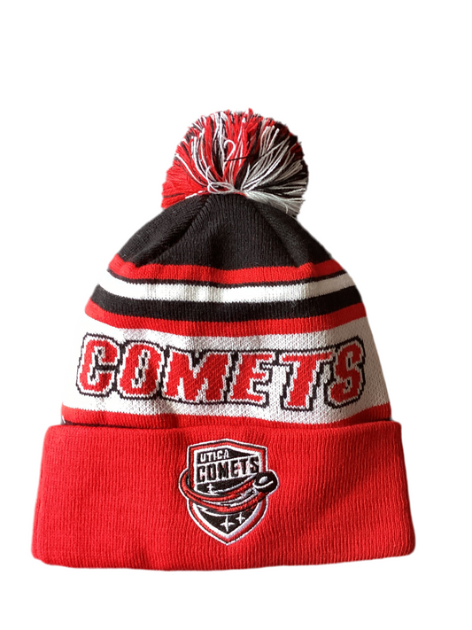 Utica Comets Red Striped Beanie