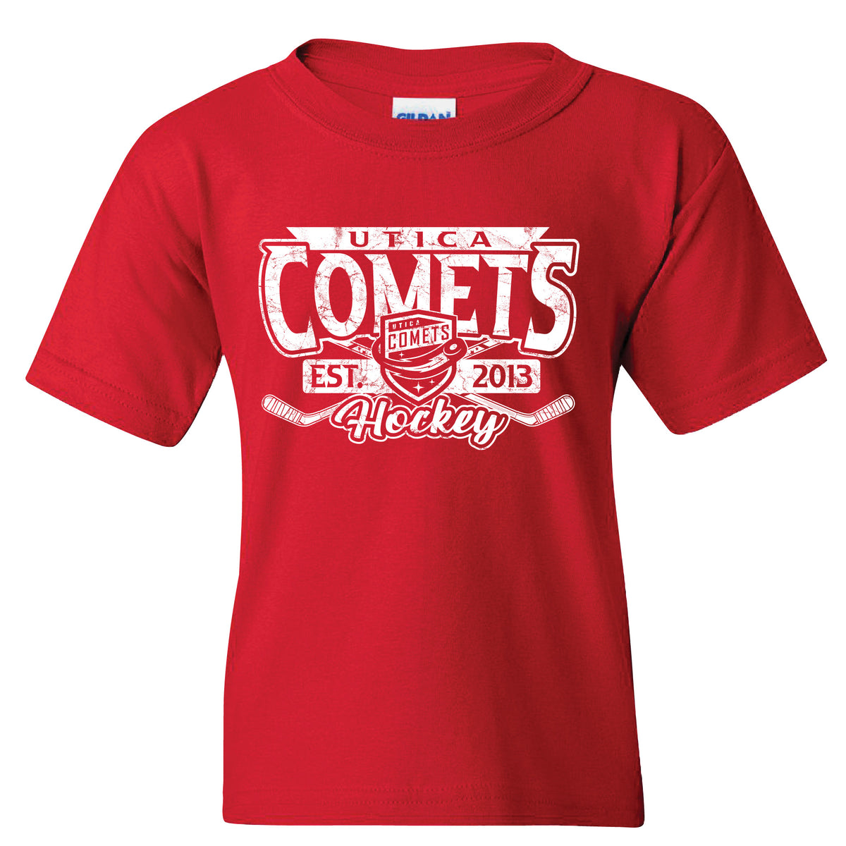 Utica Comets Youth Red Foggy Tee Shirt