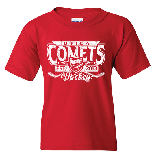 Utica Comets Youth Red Foggy Tee Shirt