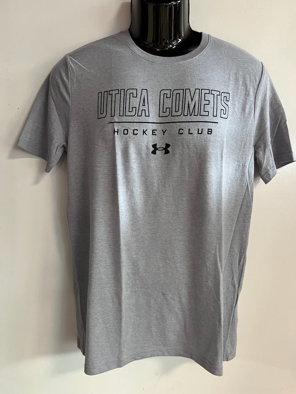 Utica Comets Performance UA Cotton Steel Heather SS Tee