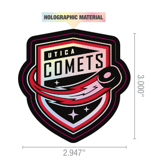 Utica Comets Holographic Shield Sticker