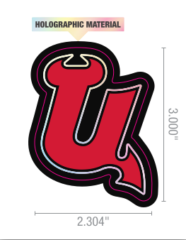 Utica Comets Holographic U Logo Sticker