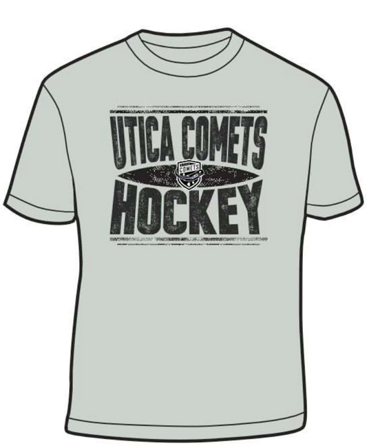 Utica Comets Distressed Grey Tee Shirt
