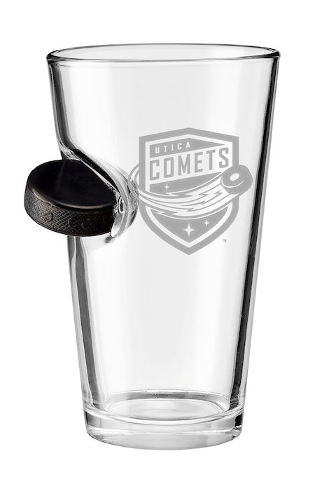 Utica Comets Etched Pint Glass