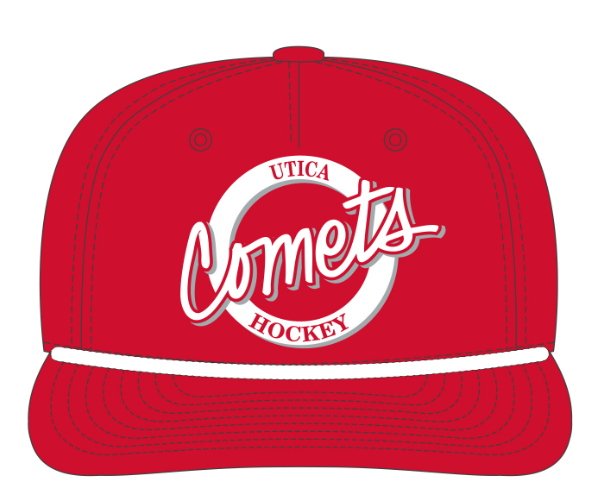 Utica Comets White Circle Logo Hat