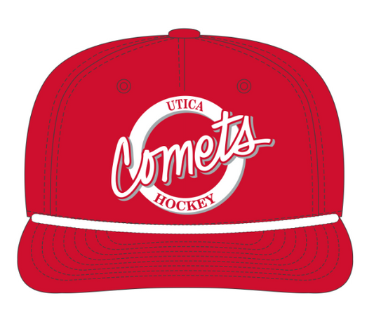 Utica Comets White Circle Logo Hat