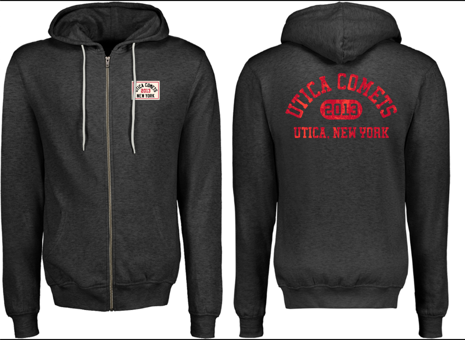 Utica Comets Heather Full Zip Hoodie