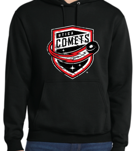 Utica Comets Black Distressed Hoodie