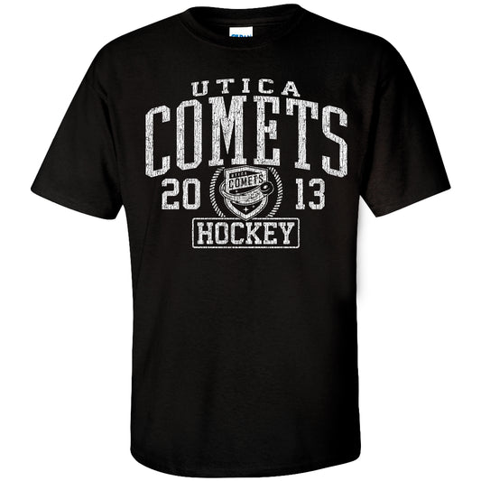 Utica Comets Black Faded Tee Shirt