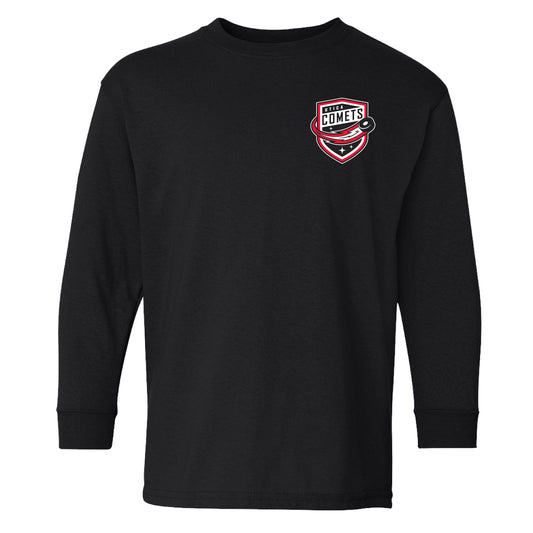 Utica Comets Youth Black Long Sleeve Tee