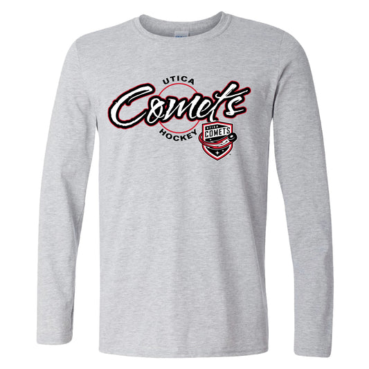 Utica Comets Gray Long Sleeve Shirt
