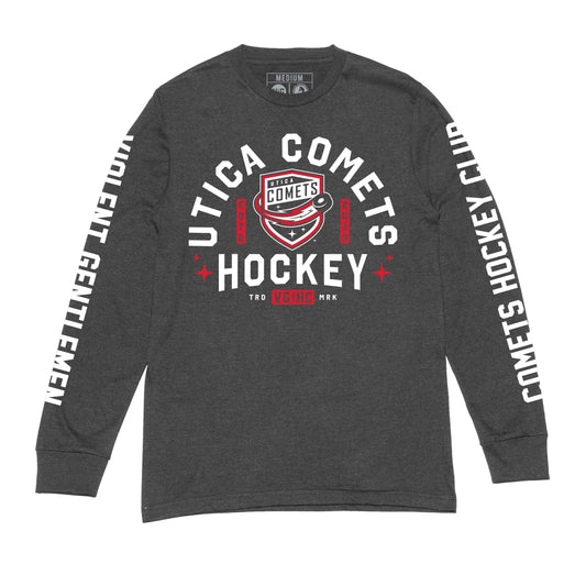 Utica Comets Violent Gentlemen Gray Long Sleeve