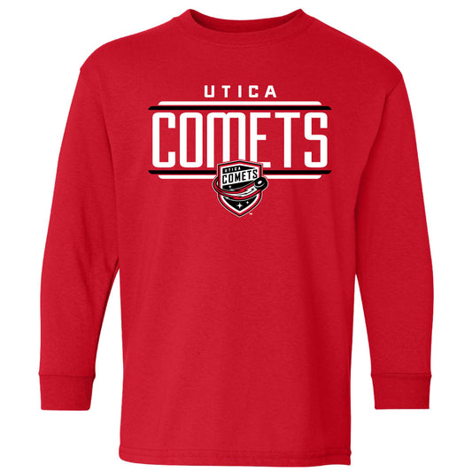 Utica Comets Youth Red Long Sleeve Shirt