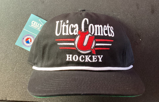 Utica Comets Black U Celly Hat