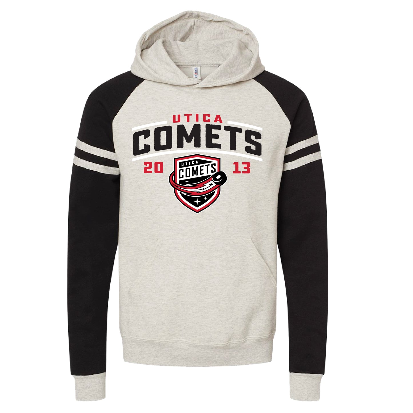 Utica Comets Oatmeal Colorblocked Hoodie