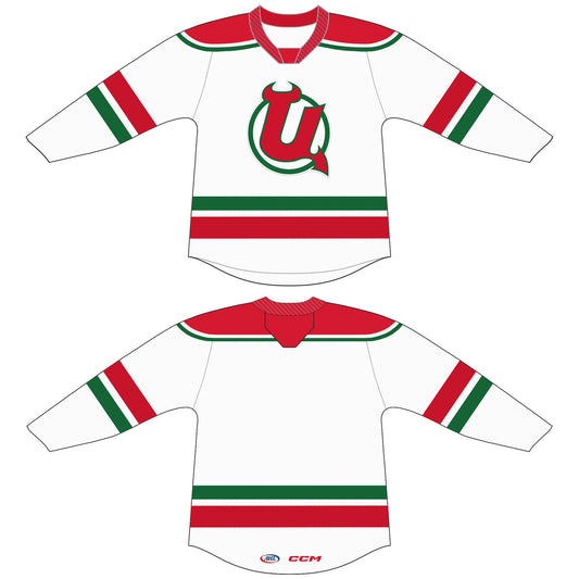 Utica Devils White Throwback Youth Replica Jersey